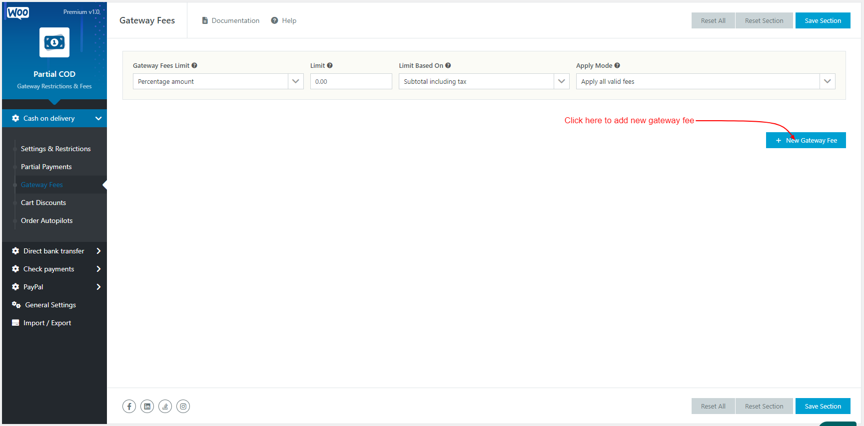 WooCommerce Partial COD - Payment Gateway Restrictions & Fees - Gateway Fees