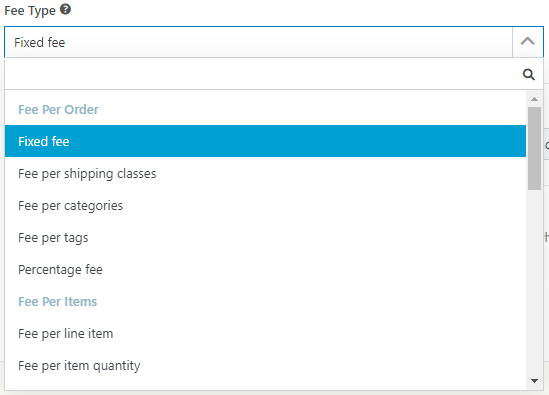 WooCommerce Table Rate Shipping - Shipping Fee Types