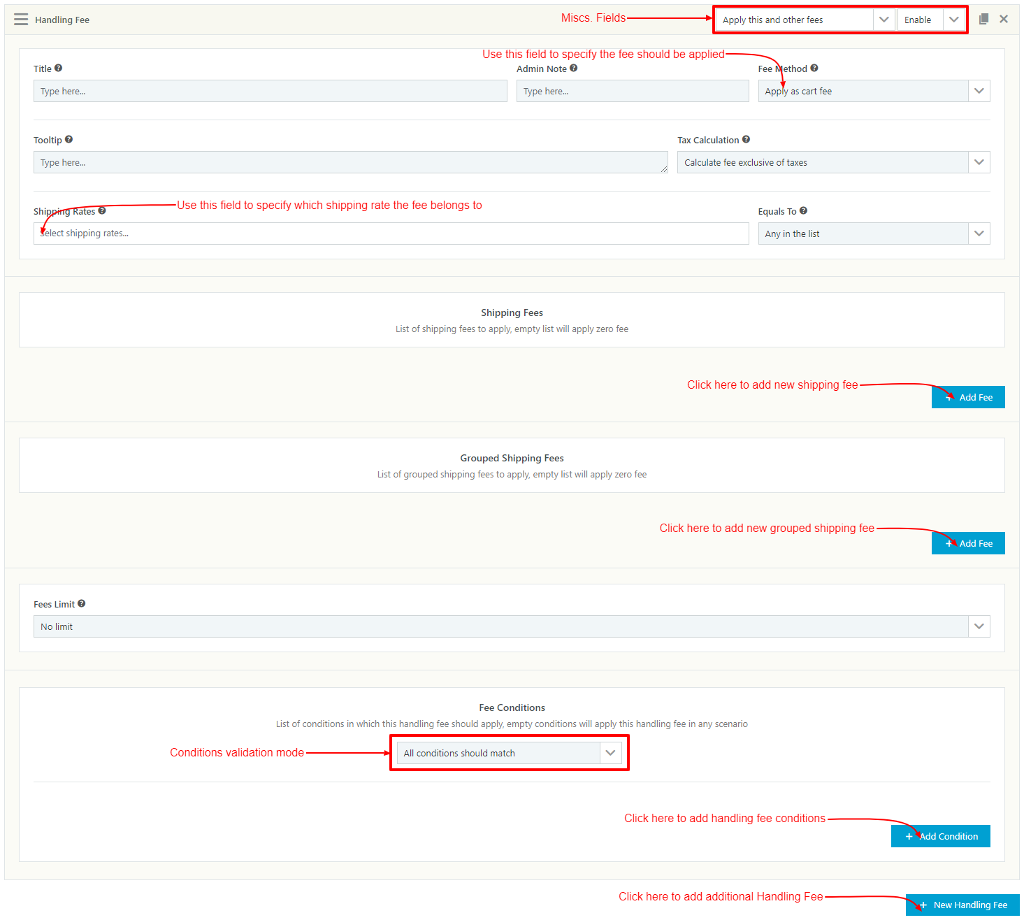 WooCommerce Table Rate Shipping - Handling Fee