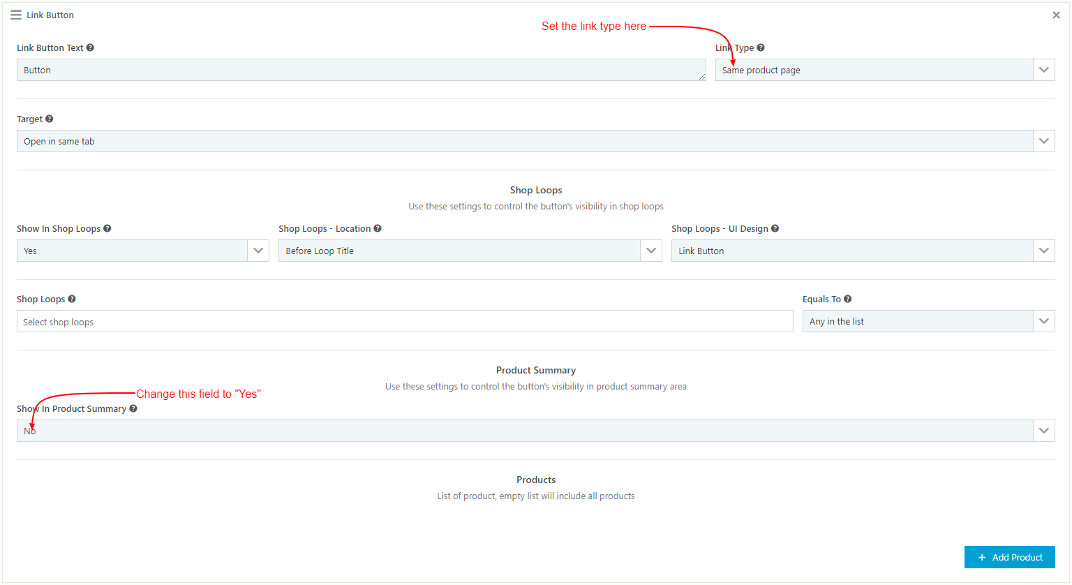 WooCommerce Catalog Mode - Pricing, Enquiry Forms & Promotions - Link Button