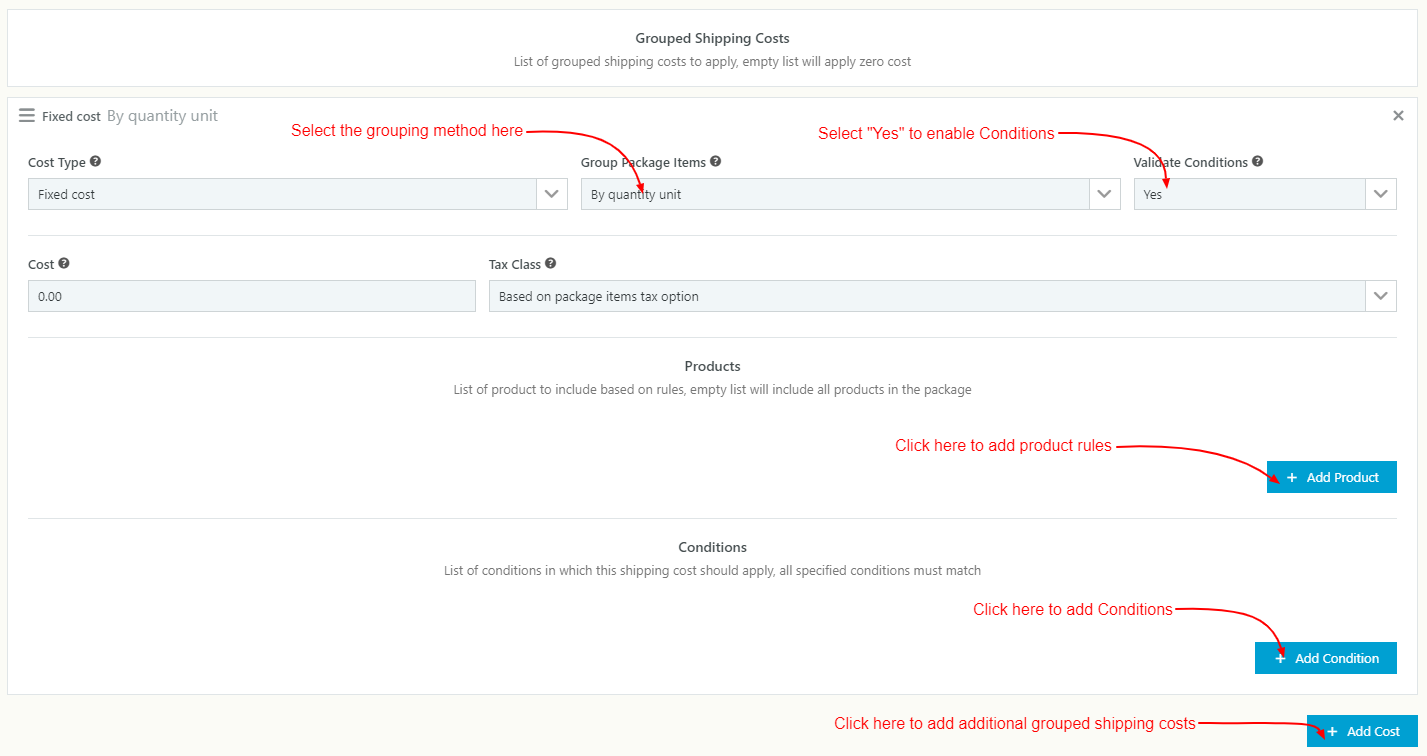 WooCommerce Table Rate Shipping - Grouped Shipping Cost