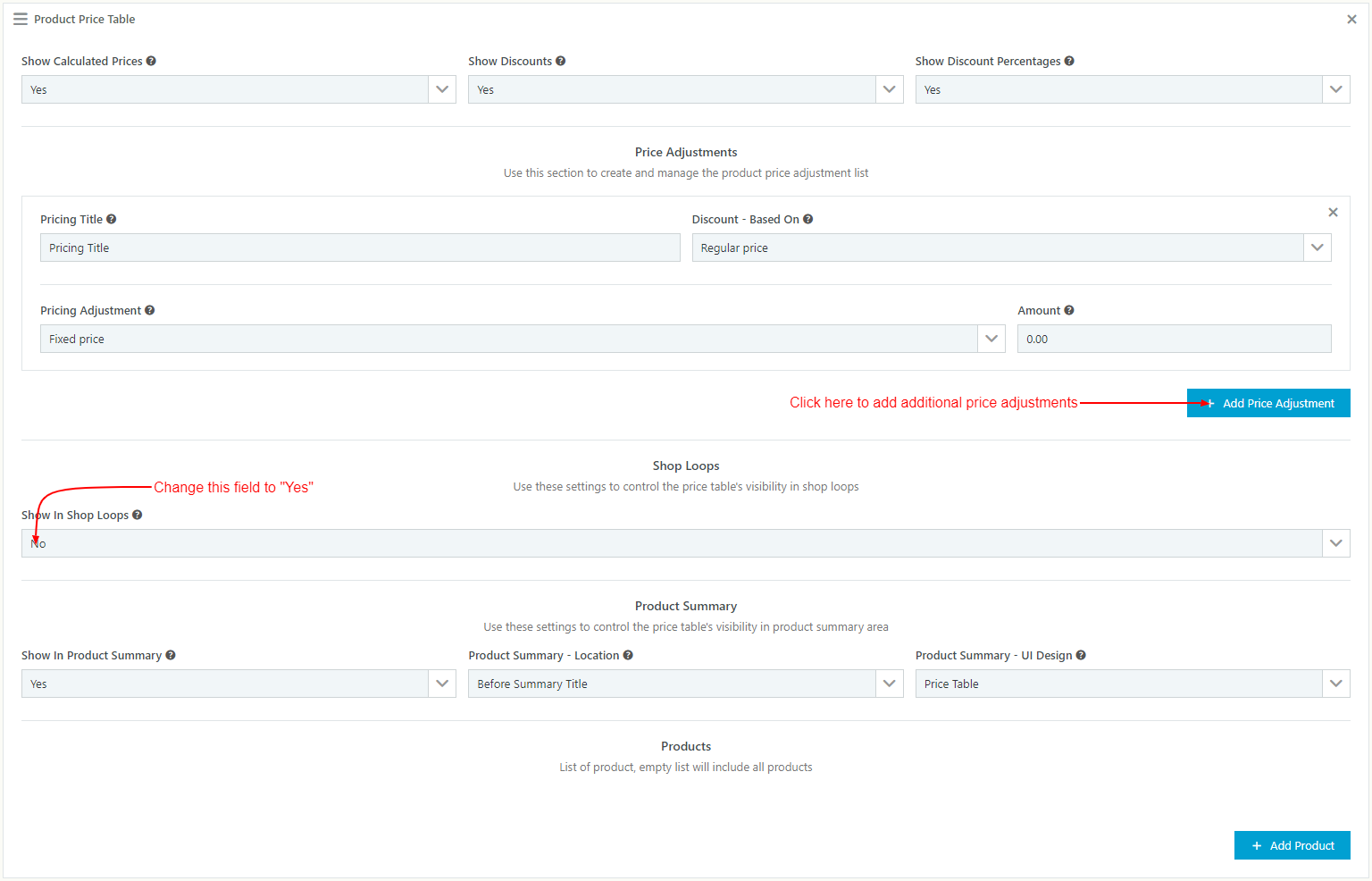 WooCommerce Catalog Mode - Pricing, Enquiry Forms & Promotions - Product Price Table