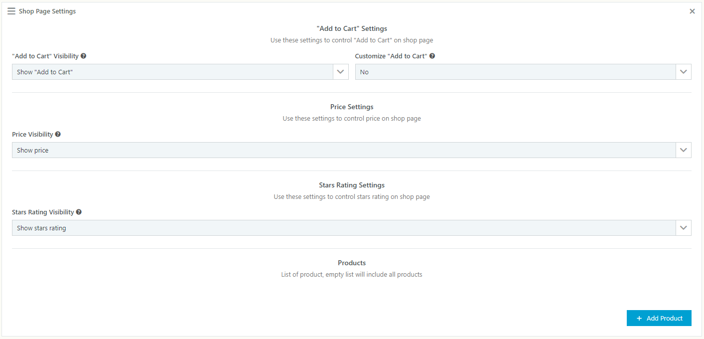 WooCommerce Catalog Mode - Pricing, Enquiry Forms & Promotions - Shop Page Settings