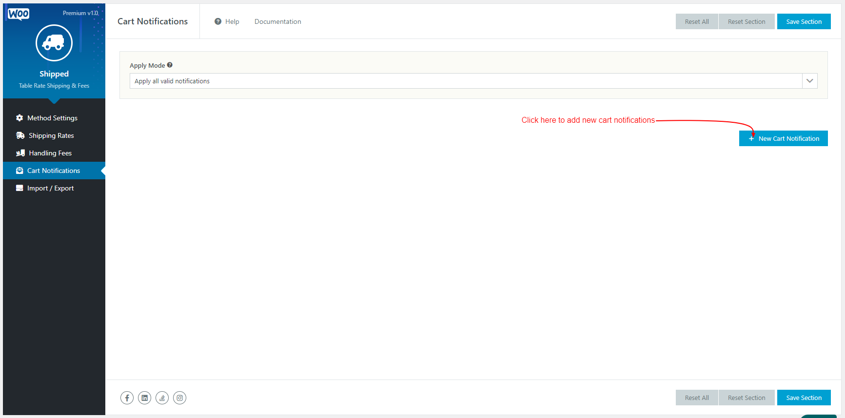 WooCommerce Table Rate Shipping - Cart Notifications