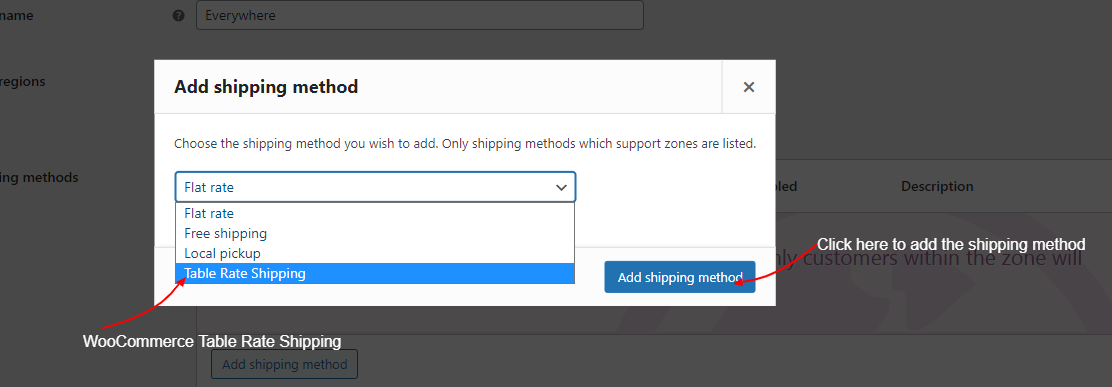 WooCommerce Table Rate Shipping - New Shipping Method