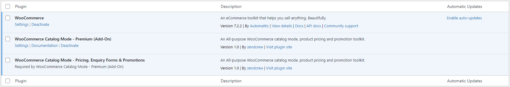 WooCommerce Catalog Mode - Pricing, Enquiry Forms & Promotions - Required Plugins Complete