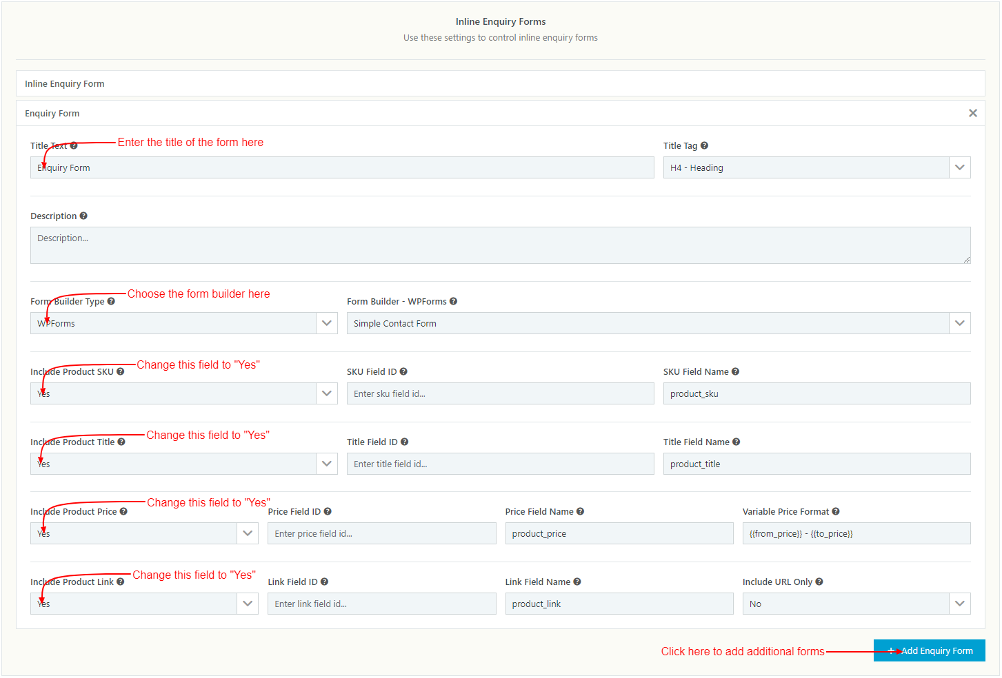 WooCommerce Catalog Mode - Pricing, Enquiry Forms & Promotions - Inline Enquiry Form
