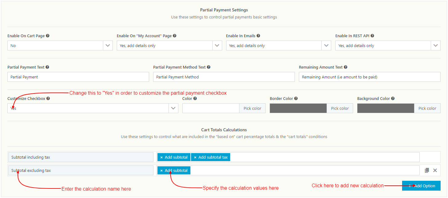 WooCommerce Partial COD - Payment Gateway Restrictions & Fees - Partial Payment Settings