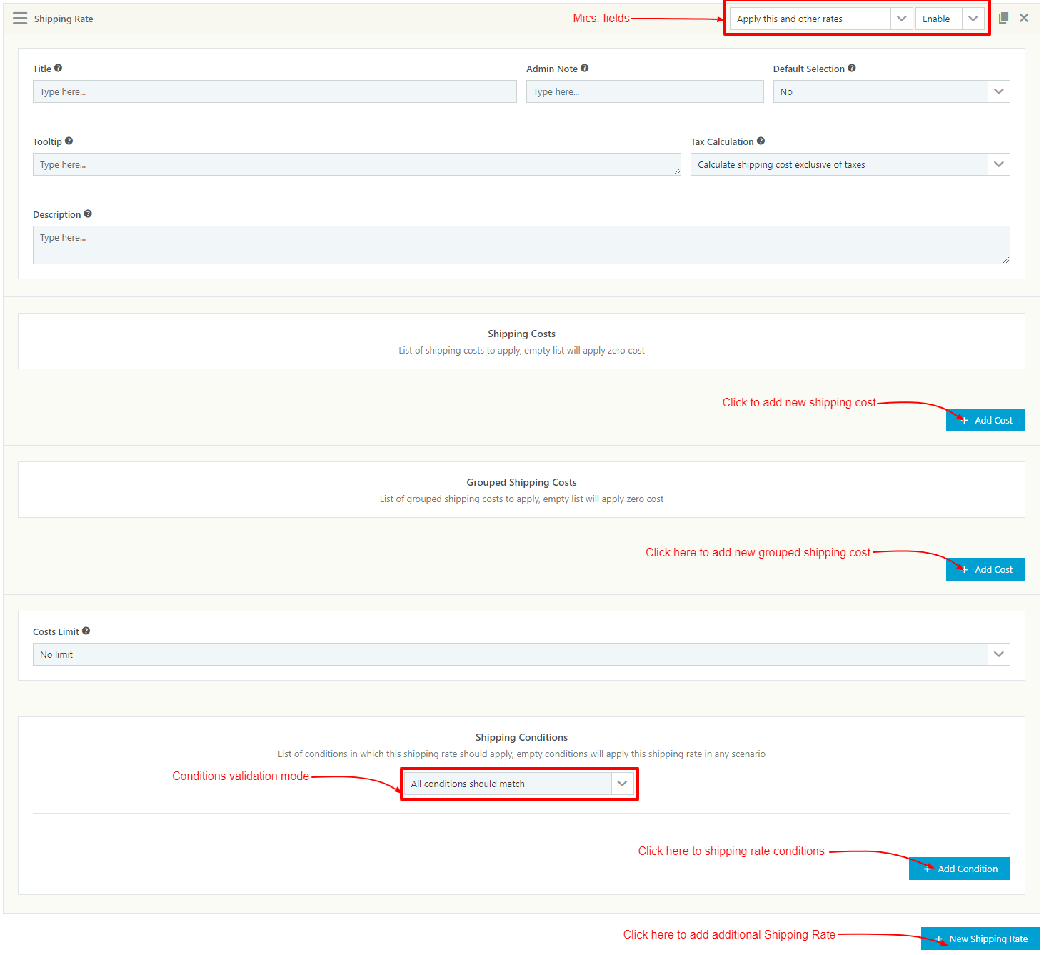 WooCommerce Table Rate Shipping - Shipping Rate