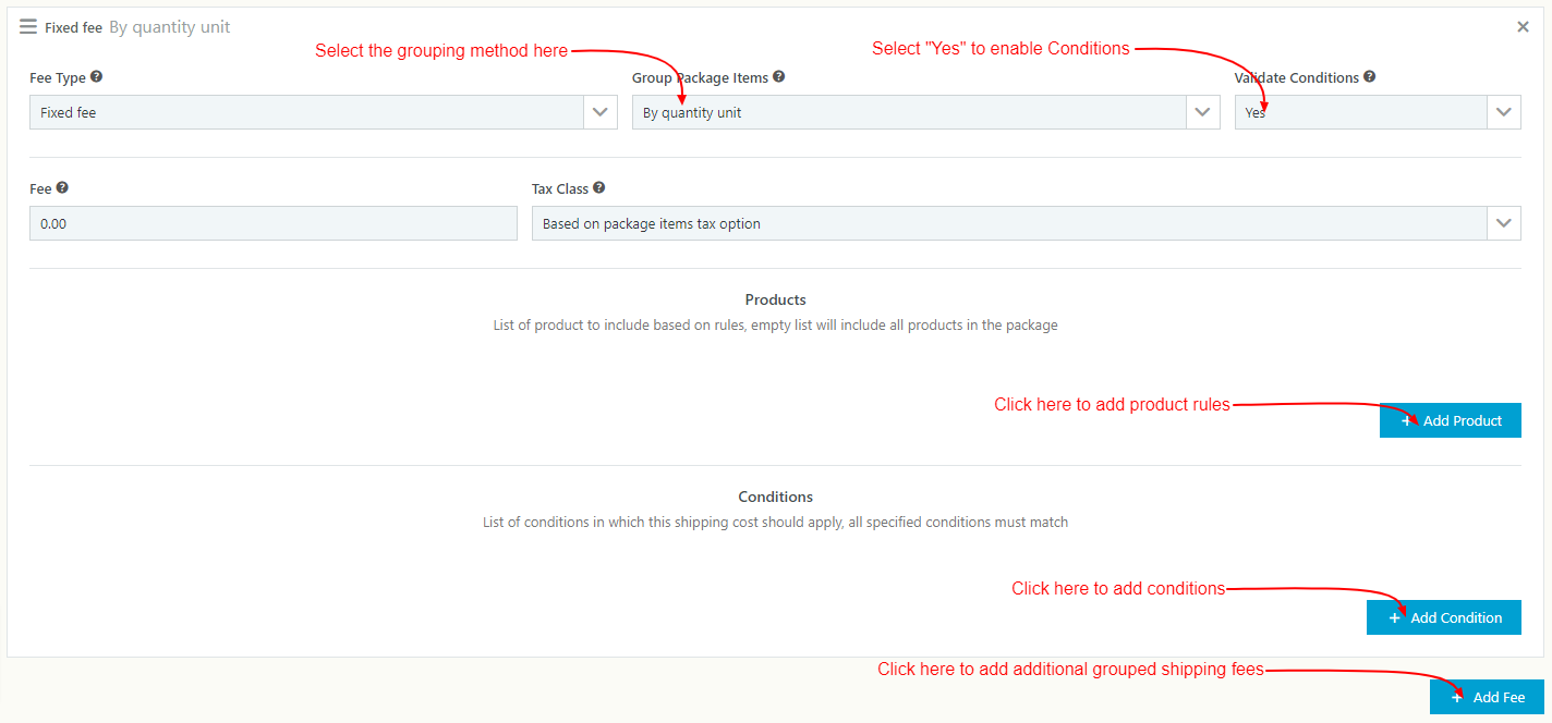 WooCommerce Table Rate Shipping - Grouped Shipping Fee