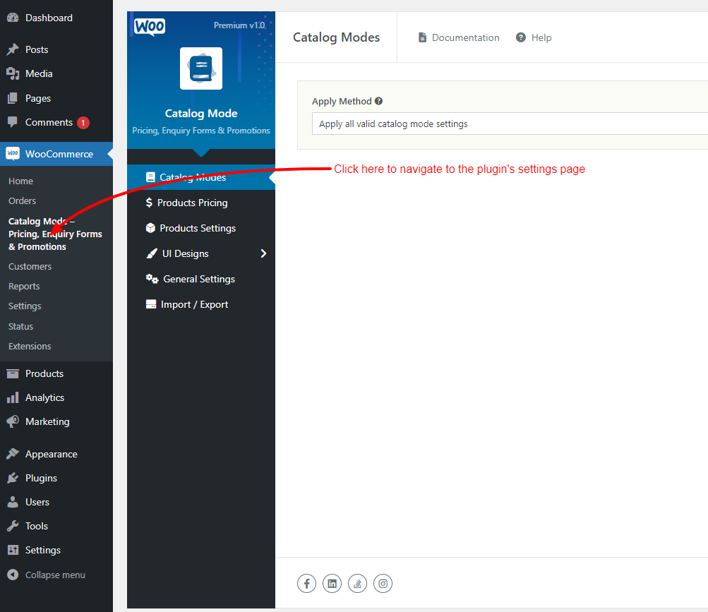 WooCommerce Catalog Mode - Pricing, Enquiry Forms & Promotions - Settings Page